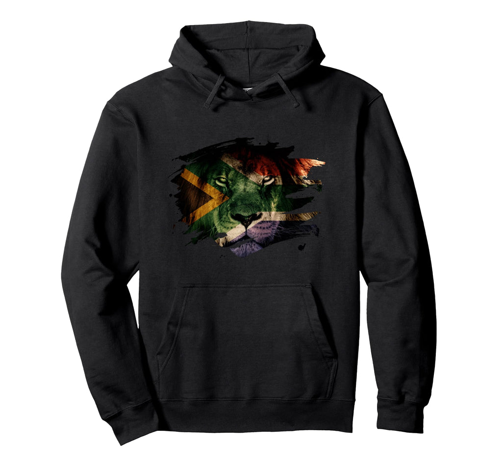 South Africa Flag Lion Picture African Hoodie - Novelty Apparel for Adults