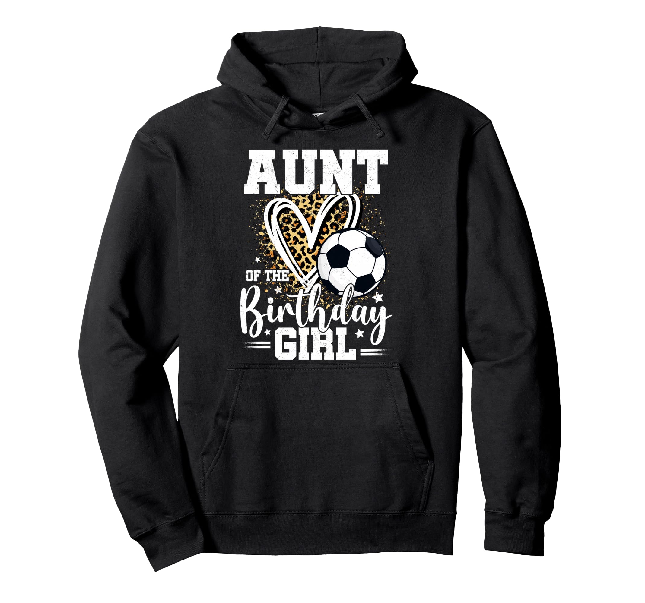 Aunt Birthday Soccer Ball Aunt Leopard Hoodie - Custom Art Print Unisex
