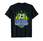Brasil Brazilian Flag Soccer Football T-Shirt - Graphic Print Unisex
