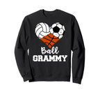 Ball Grammy Heart Funny Volleyball Sweatshirt - Custom Art Print Unisex