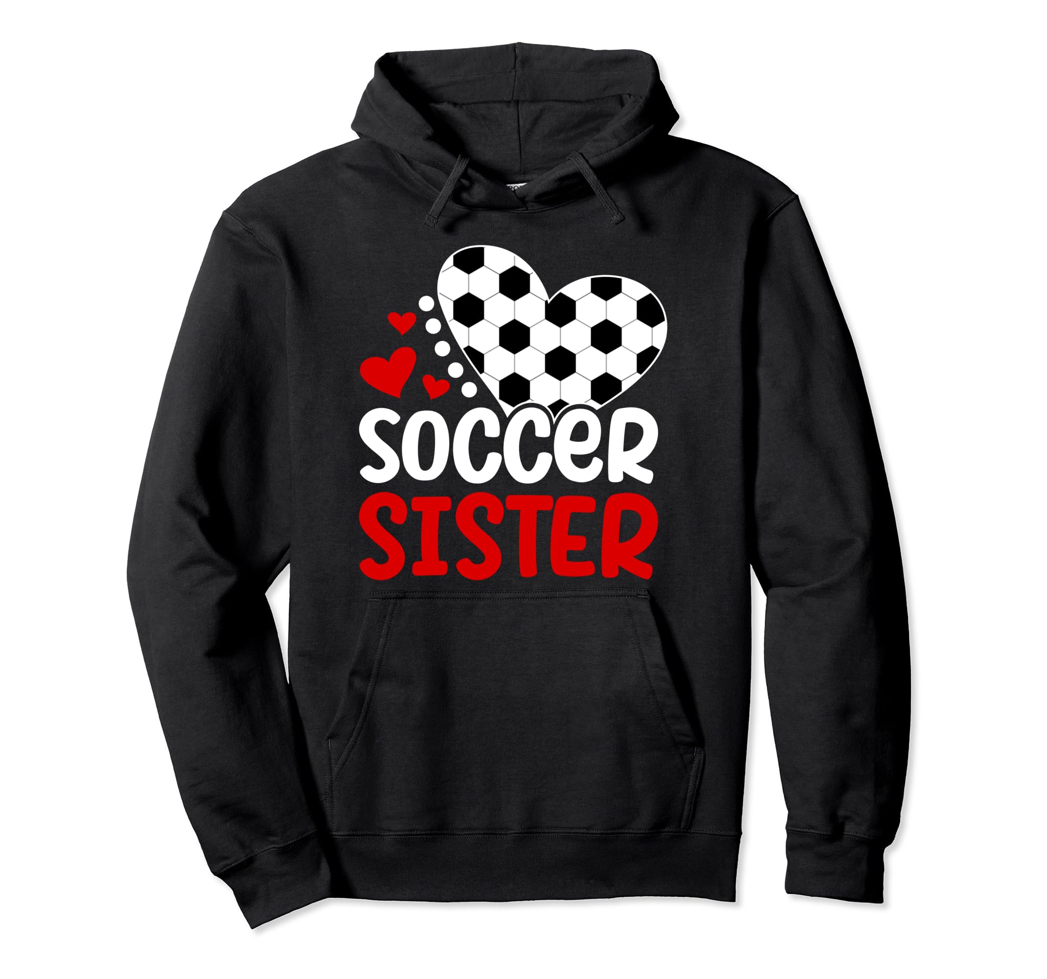 Soccer Sister Heart Soccer Players Sister Hoodie - Unique Graphic Unisex