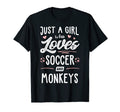 Just Who Loves Soccer And Monkeys T-Shirt - Aesthetic Graphic Men Women