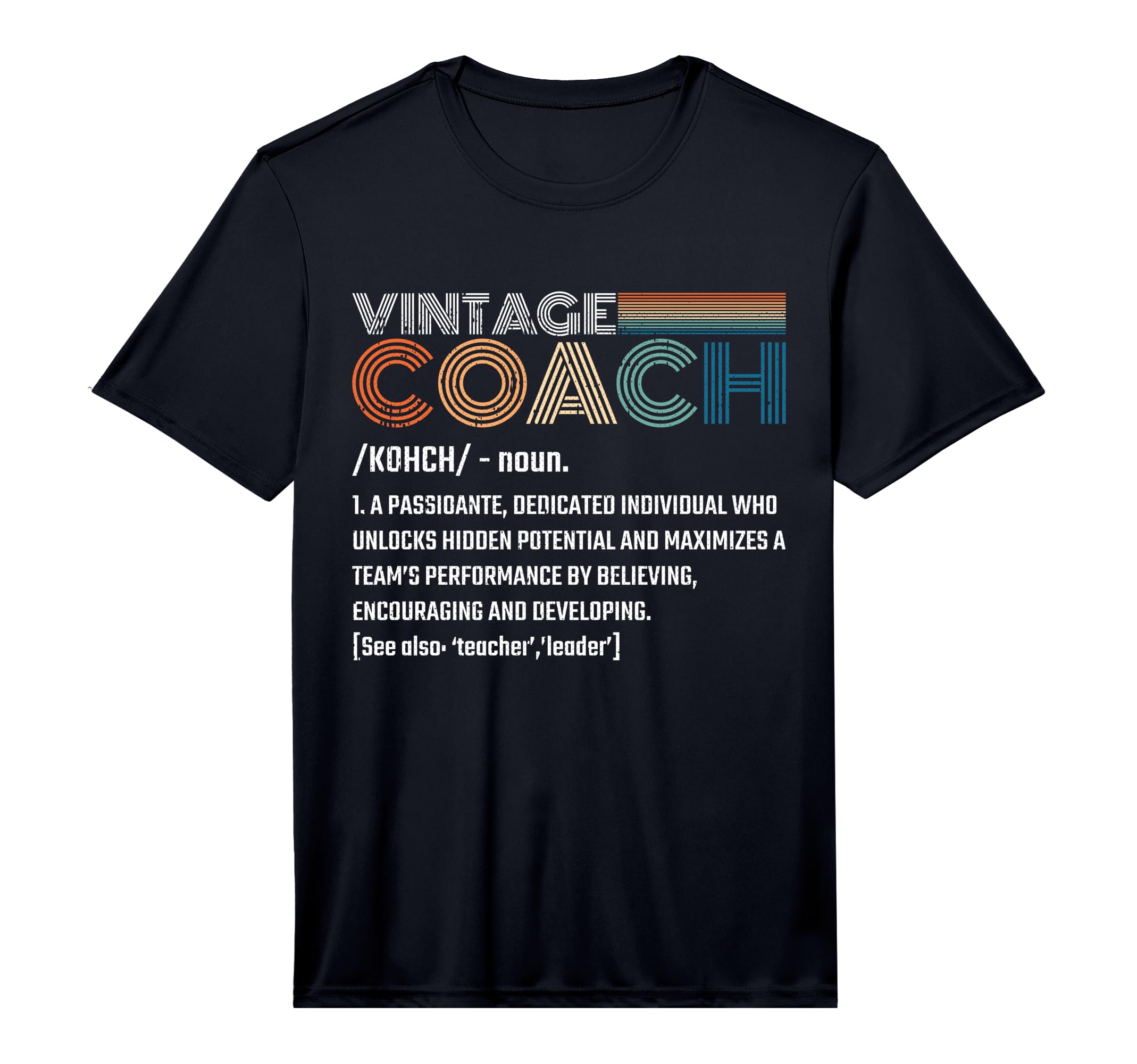 Coach Noun Definition Sports Team T-Shirt - Minimalist Print for Adults