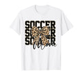 Soccer Mom Leopard Coquette Bow T-Shirt - Fun Novelty Design Men Women