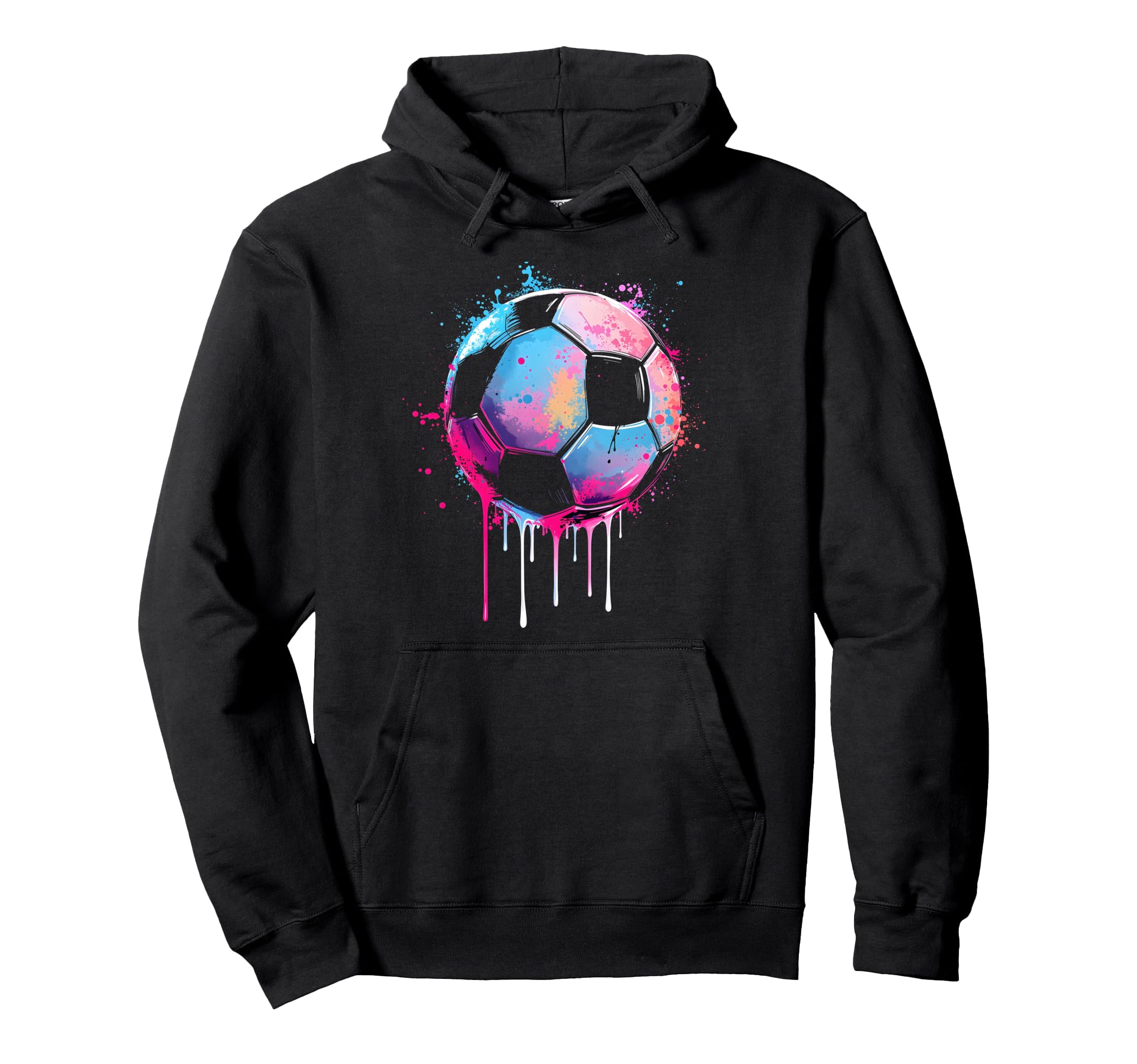 Soccer Awesome Colorful Soccer Drip Hoodie - Custom Art Print Unisex