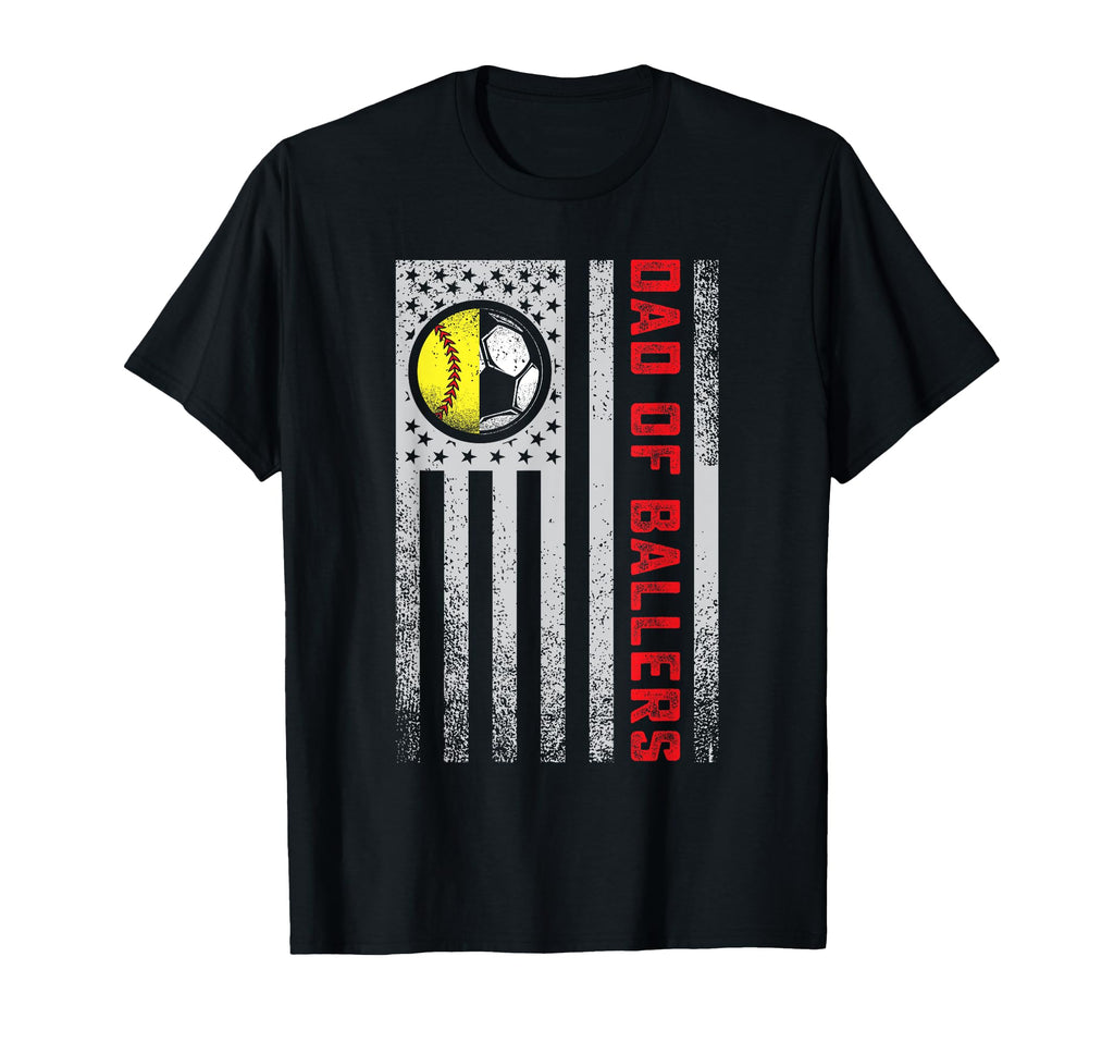American Flag Dad Ballers Soccer T-Shirt - Streetwear Style for Adults