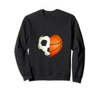 Split Heart Soccer Basketball Sweatshirt - Fun Novelty Design Unisex