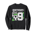 9Th Birthday Soccer Party 9 Year Sweatshirt - Custom Art Print for Adults