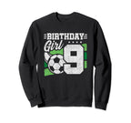 9Th Birthday Soccer Party 9 Year Sweatshirt - Custom Art Print for Adults
