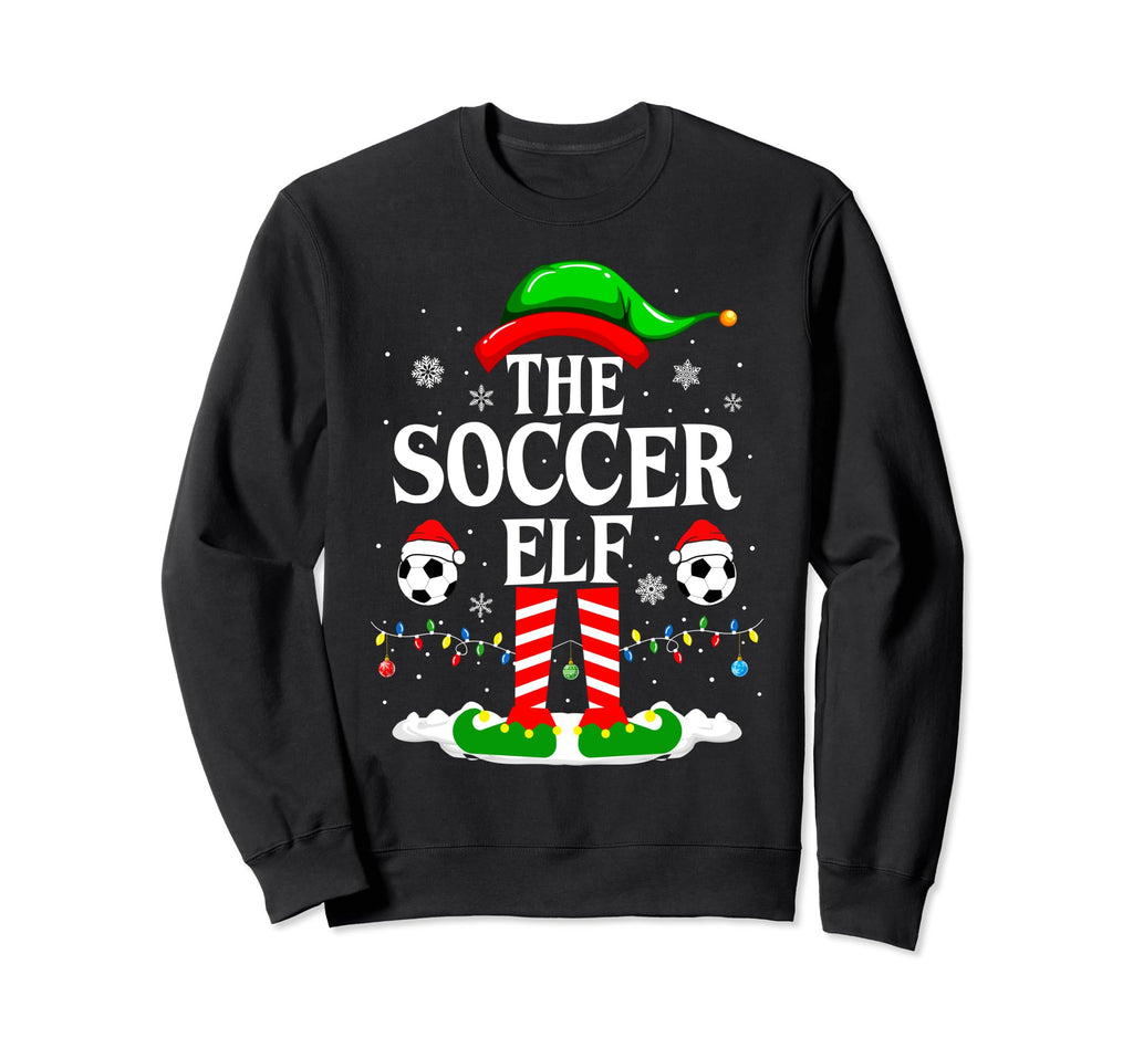 Soccer Elf Funny Family Soccer Sweatshirt - Trendy Graphic Unisex