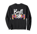 Ball Mom Heart Tie Dye Funny Sweatshirt - Novelty Apparel for Adults