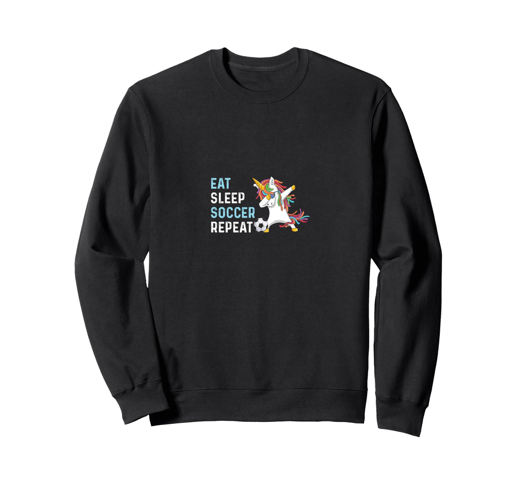 Funny Eat Sleep Soccer Repeat Sweatshirt - Novelty Apparel for Adults