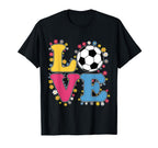Colorful Love Soccer Floral T-Shirt - Fun Novelty Design for Adults
