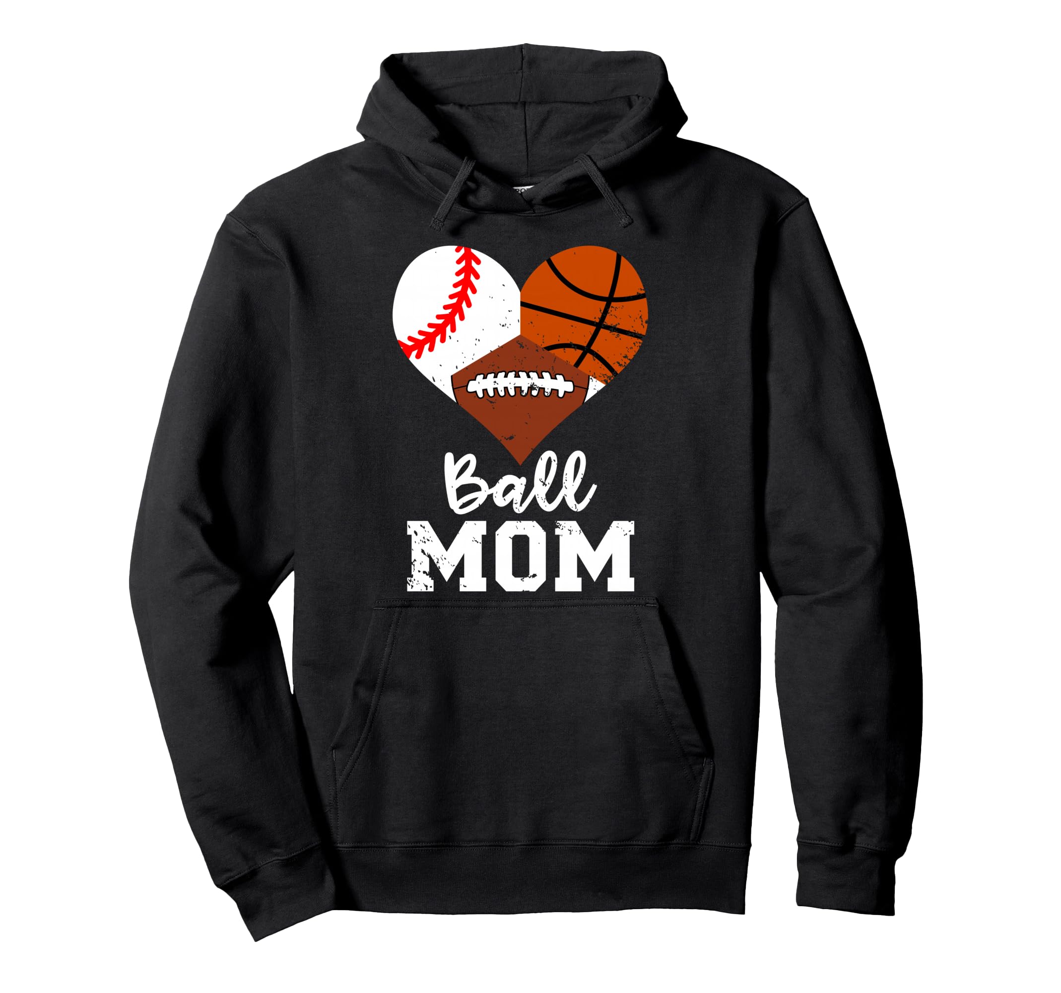 Ball Mom Funny Baseball Football Hoodie - Novelty Apparel Men Women