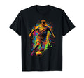 Electric Soccer Player Futbol Fan T-Shirt - Aesthetic Graphic Men Women