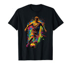 Electric Soccer Player Futbol Fan T-Shirt - Aesthetic Graphic Men Women
