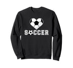 Heart Soccer Passionate Fan Sweatshirt - Casual Everyday Wear for Adults