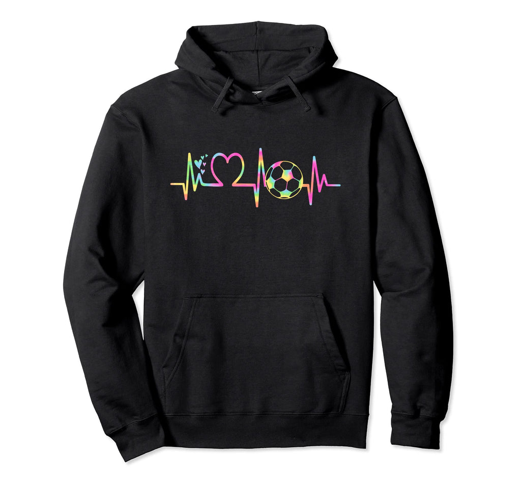 Soccer Heartbeat Tie Dye Heart Soccer Hoodie - Novelty Apparel Men Women