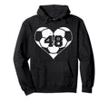 Soccer Heart Number 48 Jersey Sports Hoodie - Unique Graphic for Adults