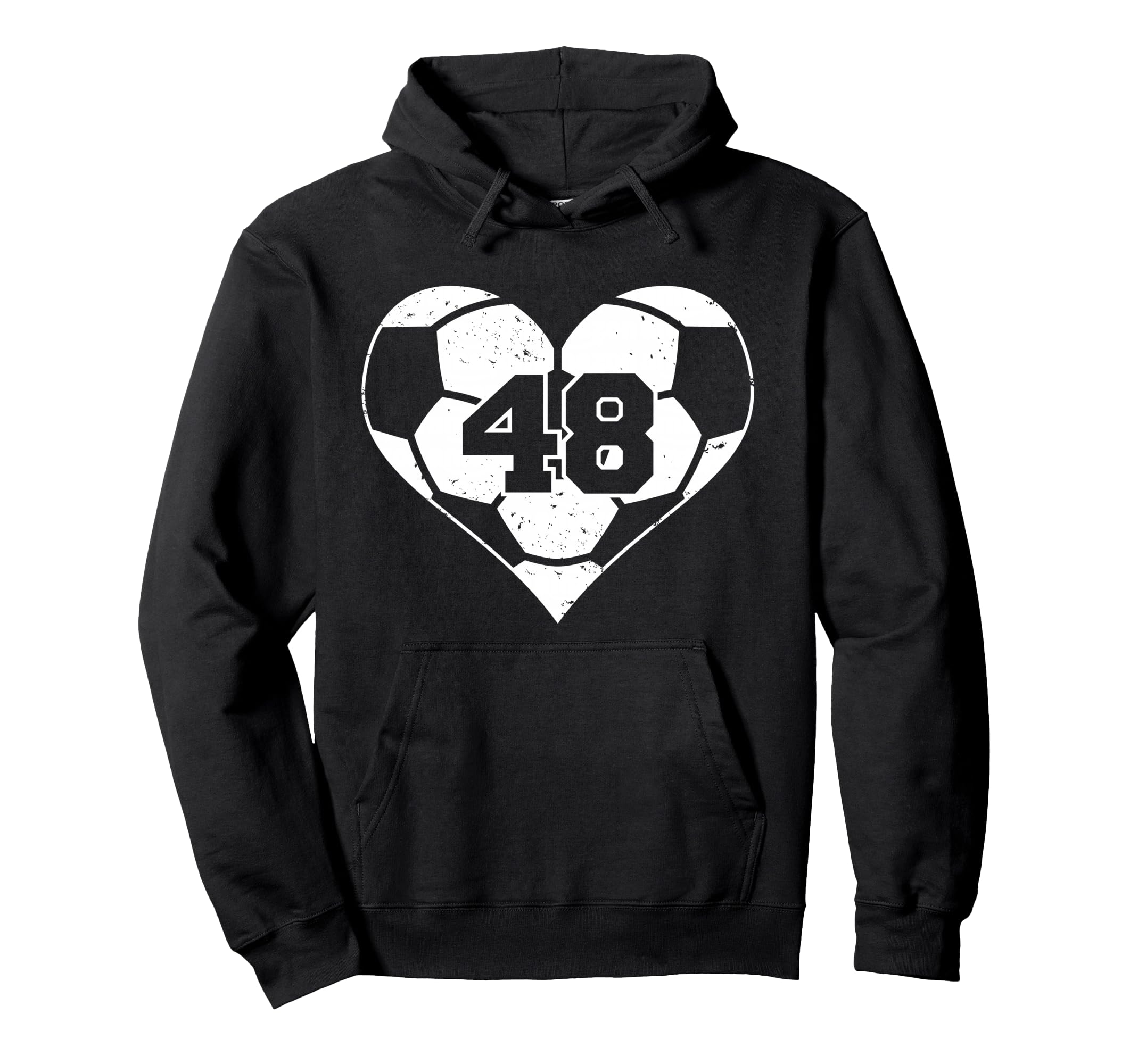 Soccer Heart Number 48 Jersey Sports Hoodie - Unique Graphic for Adults