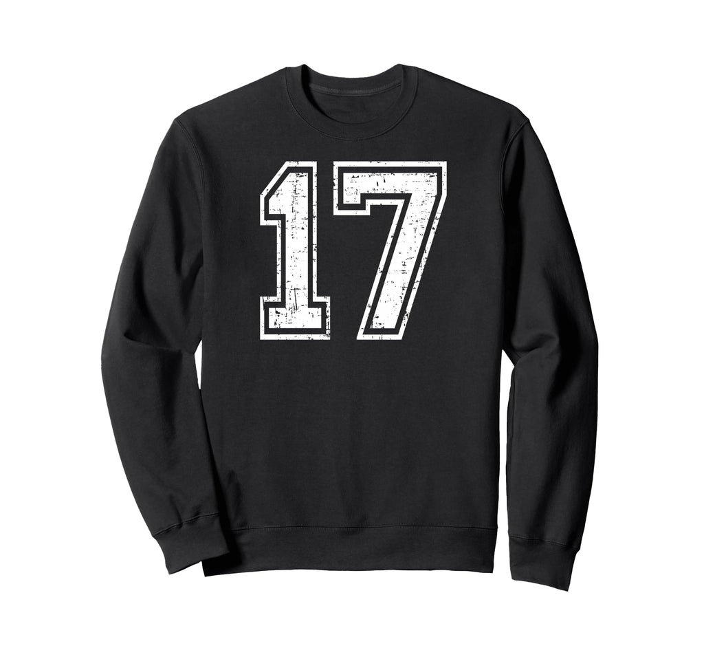 17 Number Seventeen Team Sports Sweatshirt - Aesthetic Graphic for Adults