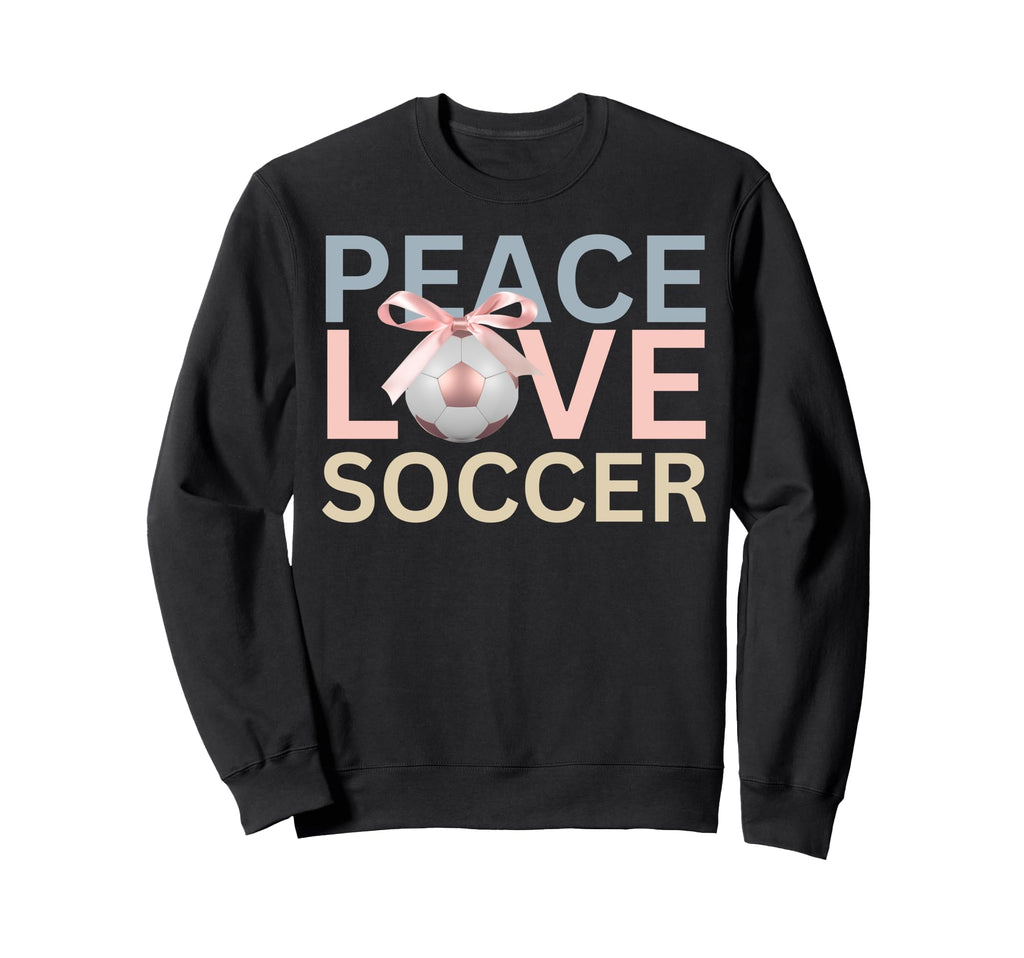 Peace Love Soccer Soccer Player Gift Sweatshirt - Aesthetic Graphic Unisex