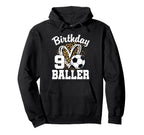 9Th Birthday Soccer Ball Leopard Heart 9 Hoodie - Trendy Graphic Unisex