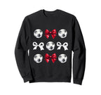 Soccer Balls Bows Womens Soccer Sweatshirt - Streetwear Style for Adults