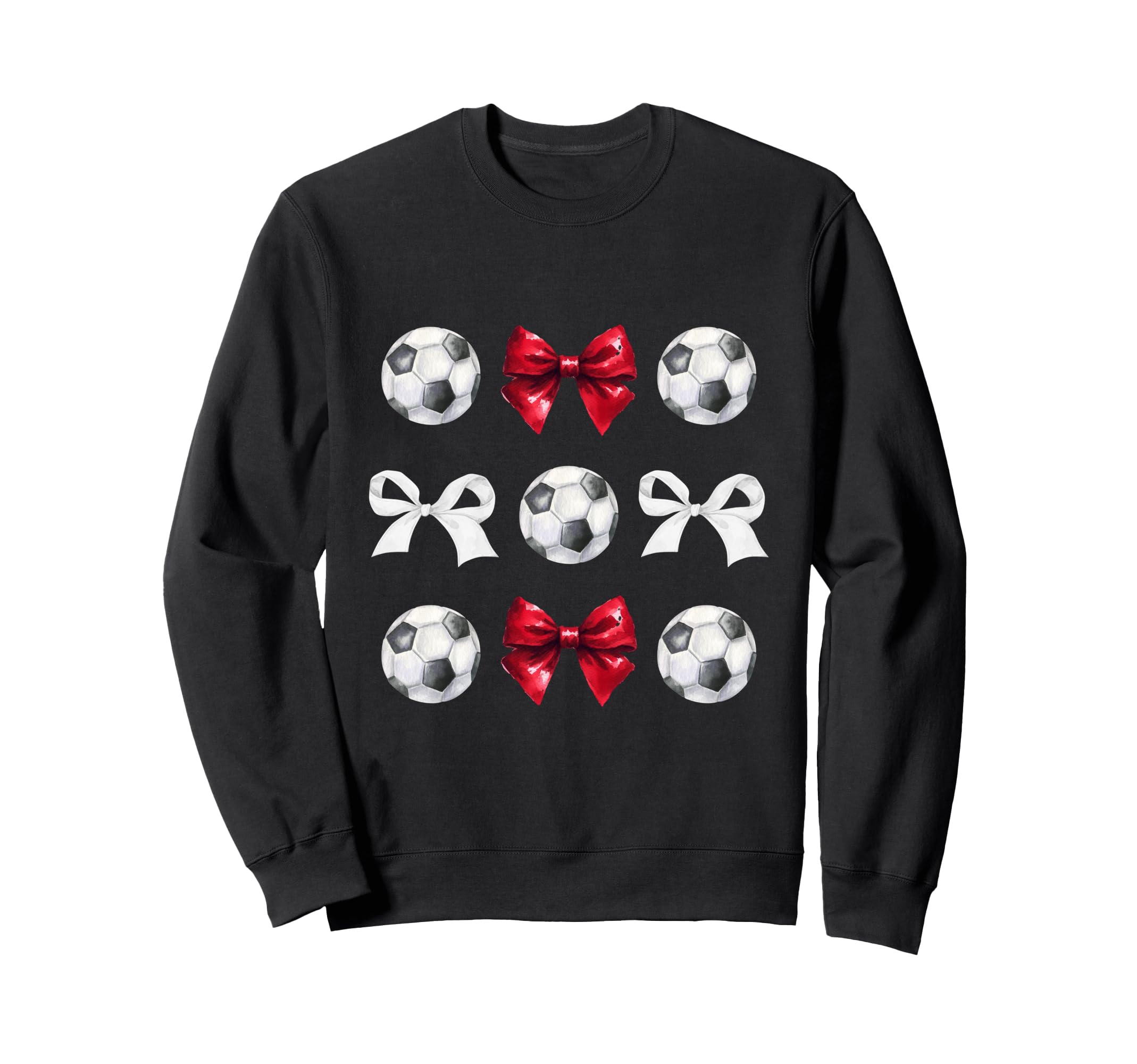 Soccer Balls Bows Womens Soccer Sweatshirt - Streetwear Style for Adults