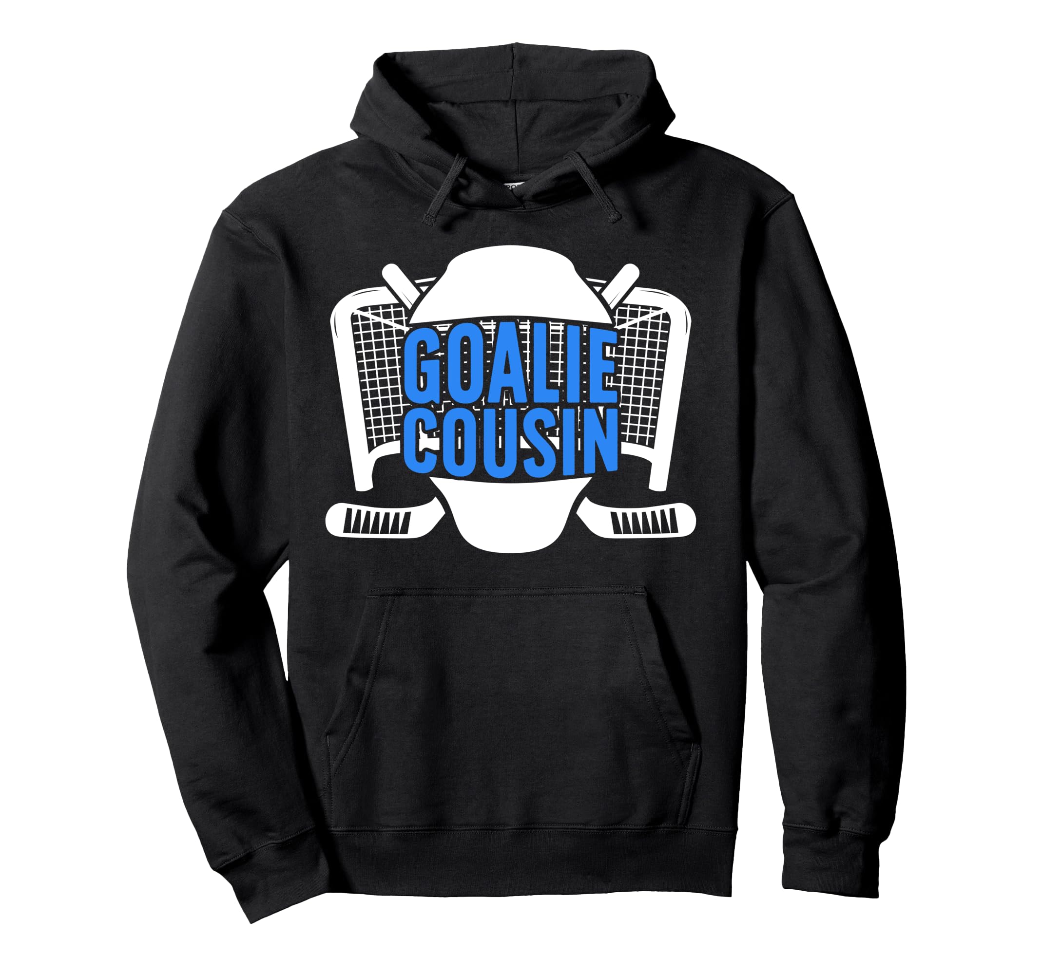Ice Hockey Goalie Cousin Hockey Keeper Hoodie - Minimalist Print Unisex