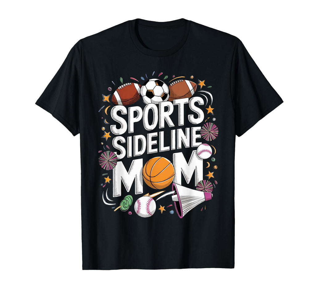Happy Mama Sports Sideline Soccer T-Shirt - Graphic Print for Adults