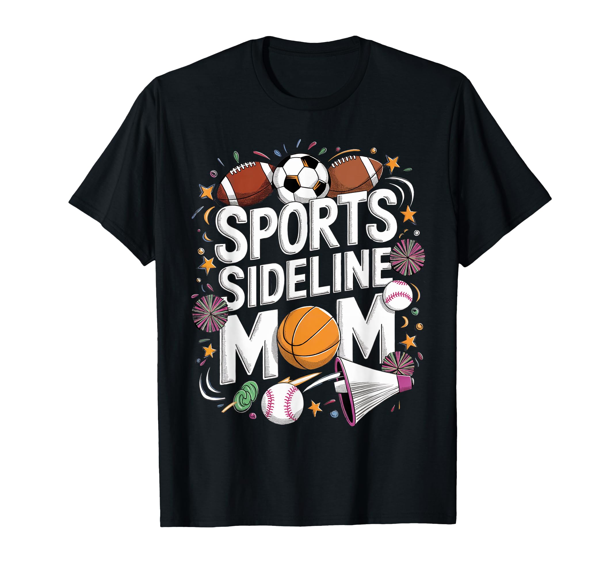 Happy Mama Sports Sideline Soccer T-Shirt - Graphic Print for Adults