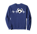 Heartbeat Soccer Lover Tween Teen Sweatshirt - Novelty Apparel Unisex