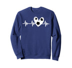 Heartbeat Soccer Lover Tween Teen Sweatshirt - Novelty Apparel Unisex