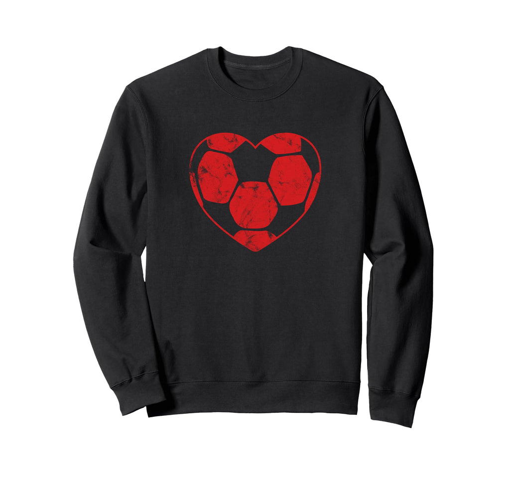 Soccer Ball Shaped Heart Mom Fan Parent Sweatshirt - Graphic Print Unisex