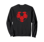 Soccer Ball Shaped Heart Mom Fan Parent Sweatshirt - Graphic Print Unisex