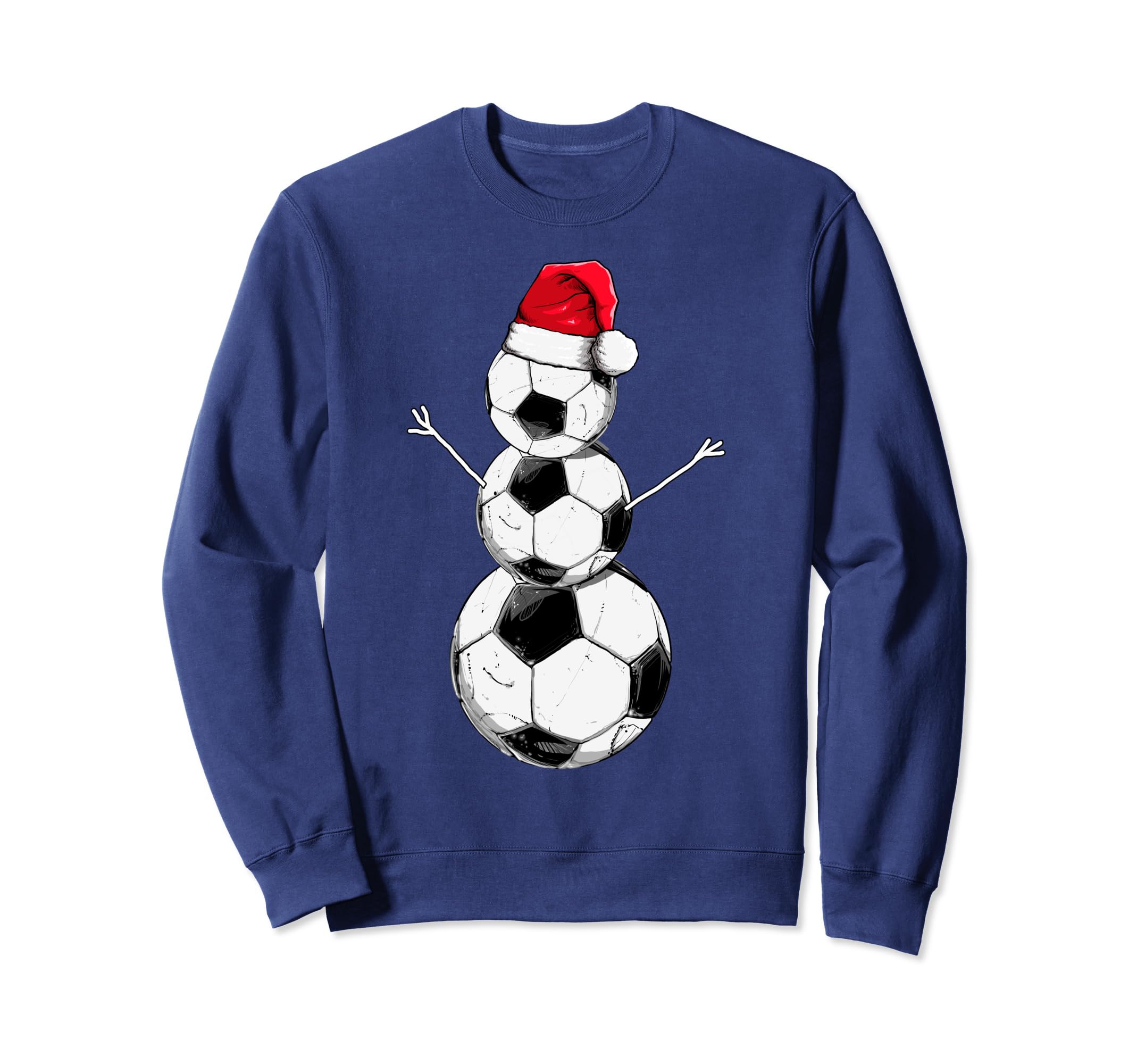 Funny Football Snowman Soccer Sweatshirt - Trendy Graphic for Adults