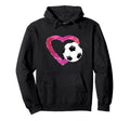 I Love Soccer Heart Ball Teens Hoodie - Graphic Print for Adults
