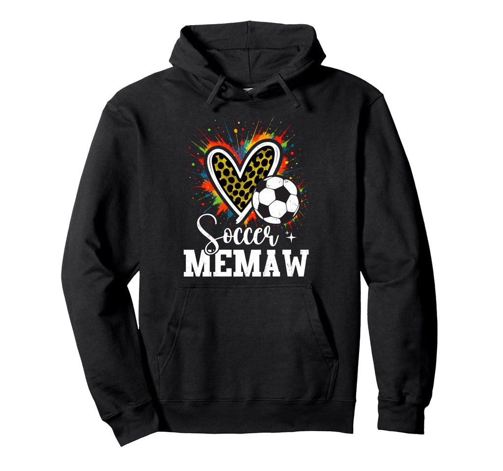 Soccer Memaw Leopard Heart Colorful Hoodie - Unique Graphic Men Women