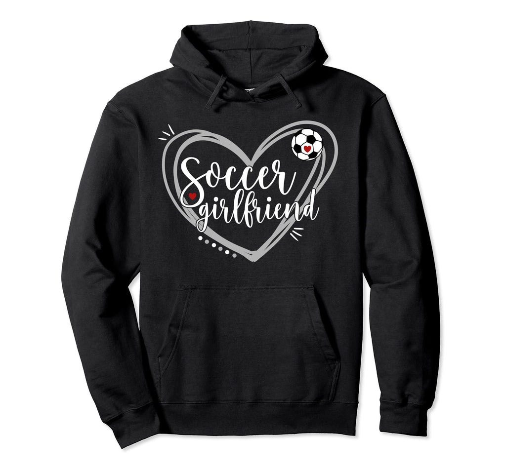 Soccer Girlfriend Heart Soccer Players Hoodie - Graphic Print Men Women