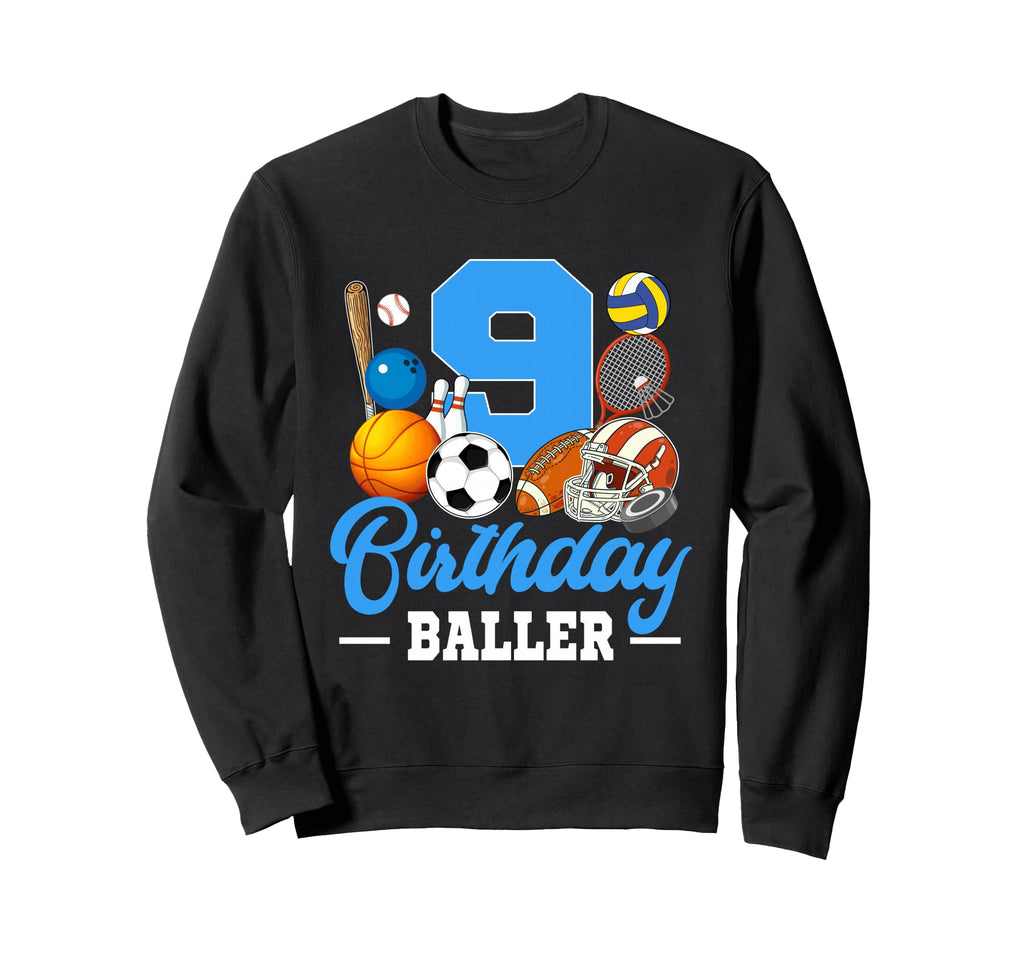 9 Year Old 9Th Birthday Sports Sweatshirt - Trendy Graphic for Adults
