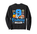 9 Year Old 9Th Birthday Sports Sweatshirt - Trendy Graphic for Adults