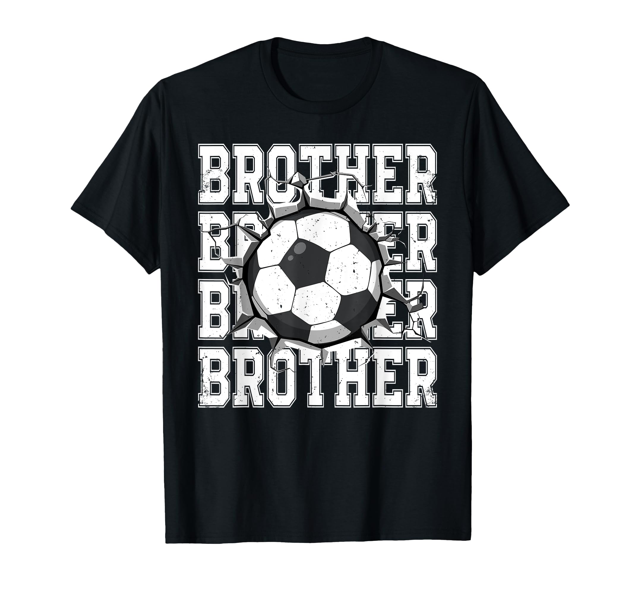 Soccer Brother Cracked Wall Family T-Shirt - Aesthetic Graphic Unisex