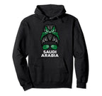 Saudi Arabia Flag Hairbun Football Soccer Hoodie - Minimalist Print Unisex