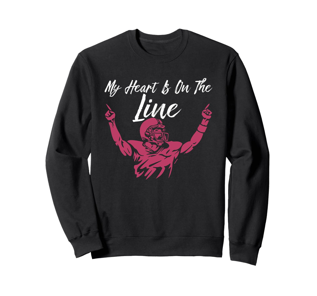 My Heart Is Line Football Lineman Sweatshirt - Aesthetic Graphic Men Women