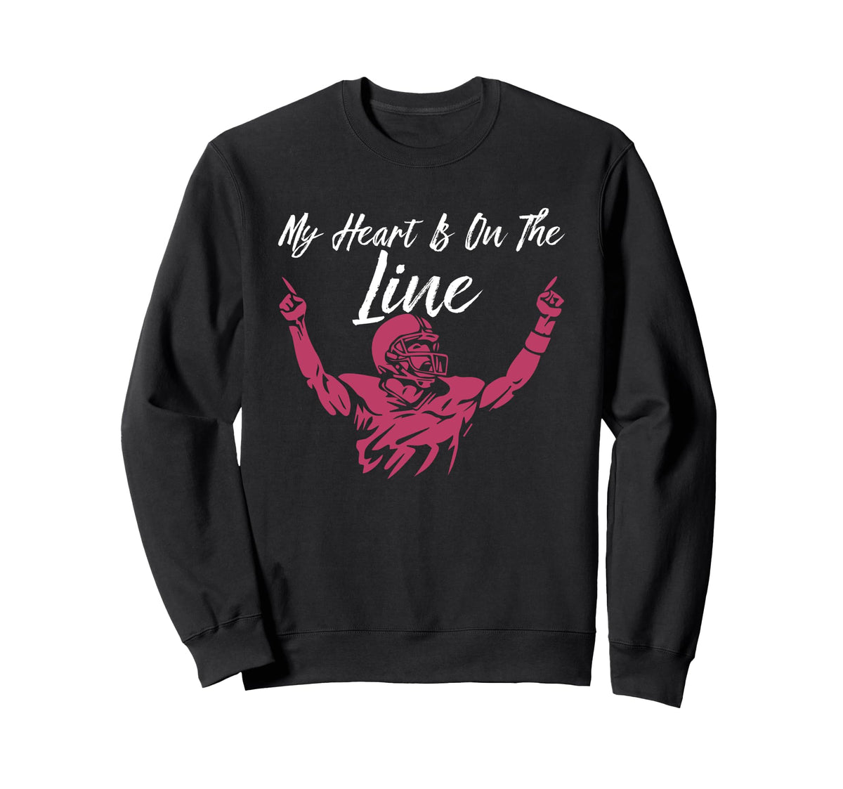 My Heart Is Line Football Lineman Sweatshirt - Aesthetic Graphic Men Women