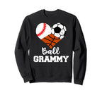 Ball Grammy Heart Funny Baseball Sweatshirt - Fun Novelty Design Unisex