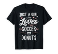 Just Who Loves Soccer And Donuts T-Shirt - Fun Novelty Design for Adults