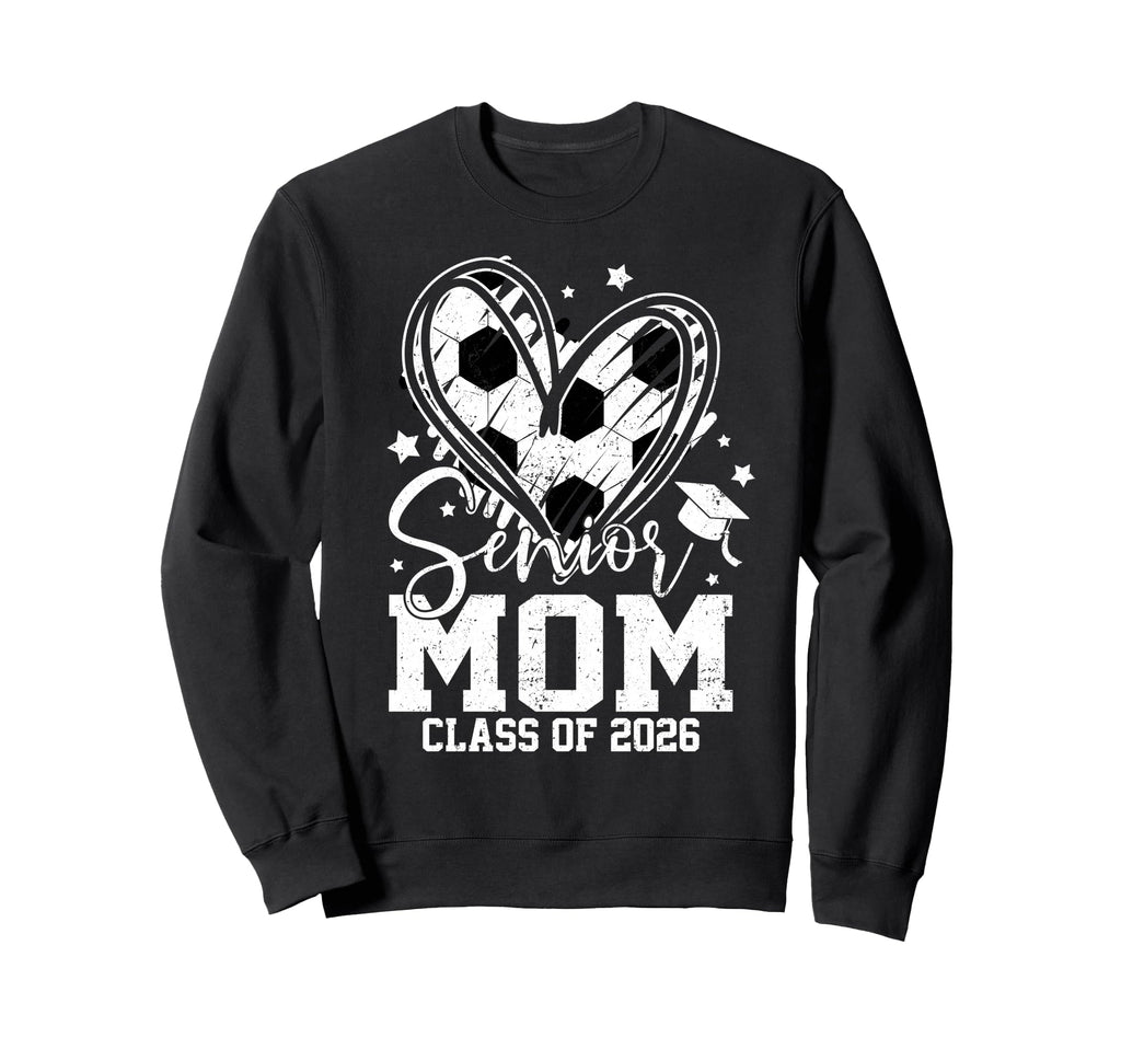 Senior Mom Class 2026 Soccer Sweatshirt - Minimalist Print Unisex