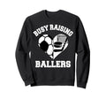 Busy Raising Ballers Soccer Hockey Heart Sweatshirt - Graphic Print Unisex